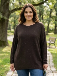 Dámský tmavě hnědý svetr Richin uni XL-3XL S1929