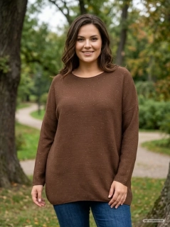Dámský hnědý svetr Richin uni XL-3XL S1925