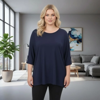 Dámský modrý delší svetr uni velikost L-3XL T1277
