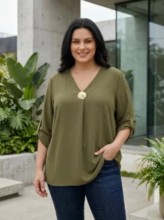 Elegantní khaki tunika Soňa L1544
