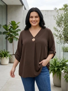 Elegantní hnědá tunika Soňa L1542