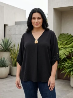 Elegantní černá tunika Soňa L1540
