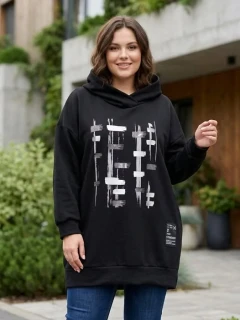 Dámská černá dlouhá mikina Elča K799