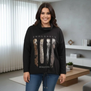 Dámská černá teplá mikina microfleece uni velikost L-XXL P1361 