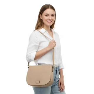 Dámská béžová lovecká kabelka Pelletteria Beta crossbody i na rameno N1440