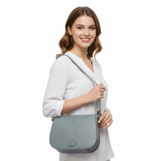 Dámská modrošedá lovecká kabelka Pelletteria Beta crossbody i na rameno N1446