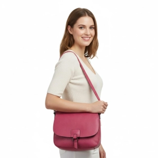 Dámská růžová lovecká kabelka Pelletteria Beta crossbody i na rameno N1486