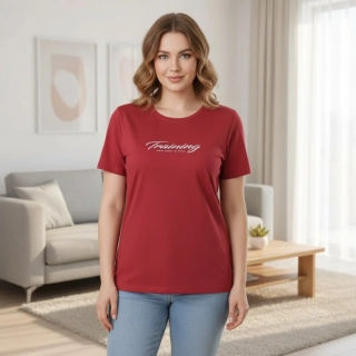 Dámské tmavě červené triko Benter v nadměrných velikostech XL - 4XL R1618