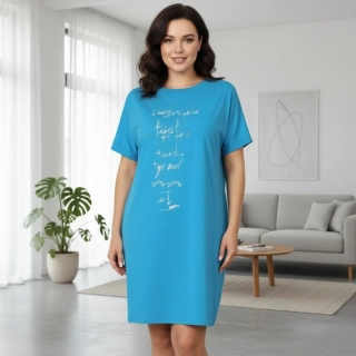 Dámské světle modré šaty nadměrná uni velikost L - XXXL P1641