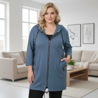 Dámská petrol dlouhá mikina v univerzální velikosti L-XXL L1998