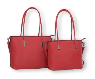 Velká červená shopper kabelka Tessra ve dvou velikostech. Vyberte si větší nebo menší kabelku. L4961