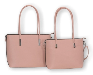 Velká růžová shopper kabelka Tessra ve dvou velikostech. Vyberte si větší nebo menší kabelku.  L4960