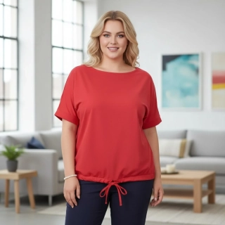 Dámské červené triko nadměrná univerzální velikost XL - 3XL R1311