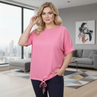 Dámské růžové triko nadměrná univerzální velikost XL - 3XL R1315