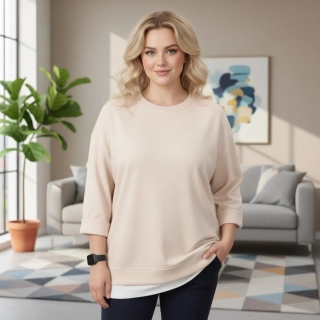 Dámská béžová mikina oversize velikost