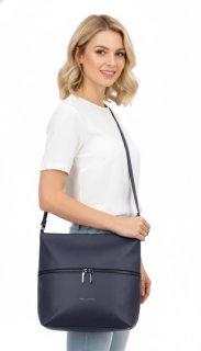 Dámská crossbody kabelka Coveri – modrá, elegantní s přední kapsou na zip