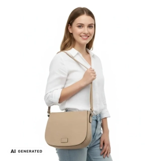 Dámská béžová lovecká kabelka Pelletteria Beta crossbody i na rameno N1440