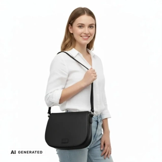 Dámská černá lovecká kabelka Pelletteria Beta crossbody i na rameno N1441