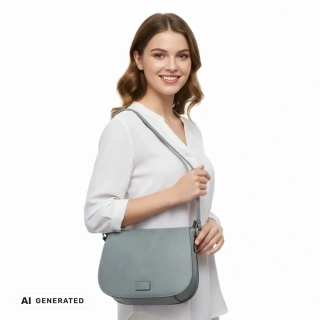 Dámská modrošedá lovecká kabelka Pelletteria Beta crossbody i na rameno N1446
